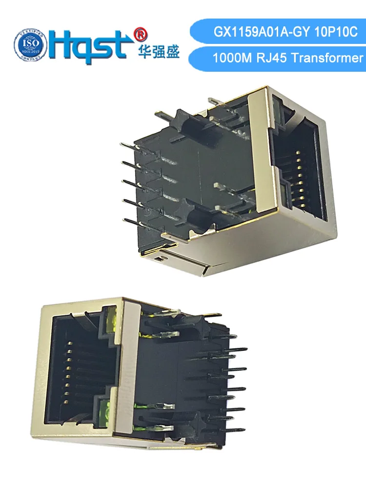 GX1159A01A‑GY Gigabit RJ45 Connector Integrated LAN Transformer 10/100/1000BASE‑T With LED Compatible Replace HR911130A Ethernet
