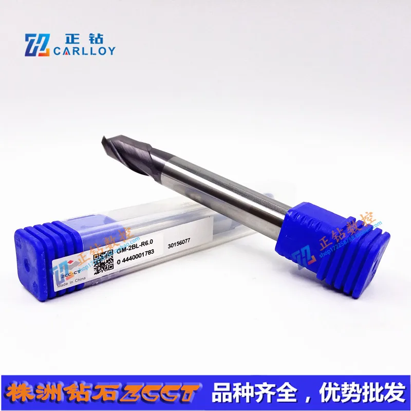 

ZCCCT GM-2BL-R6.0 solid tungsten steel 2 flute ball nose coated end mill cnc milling cutter cutting tools