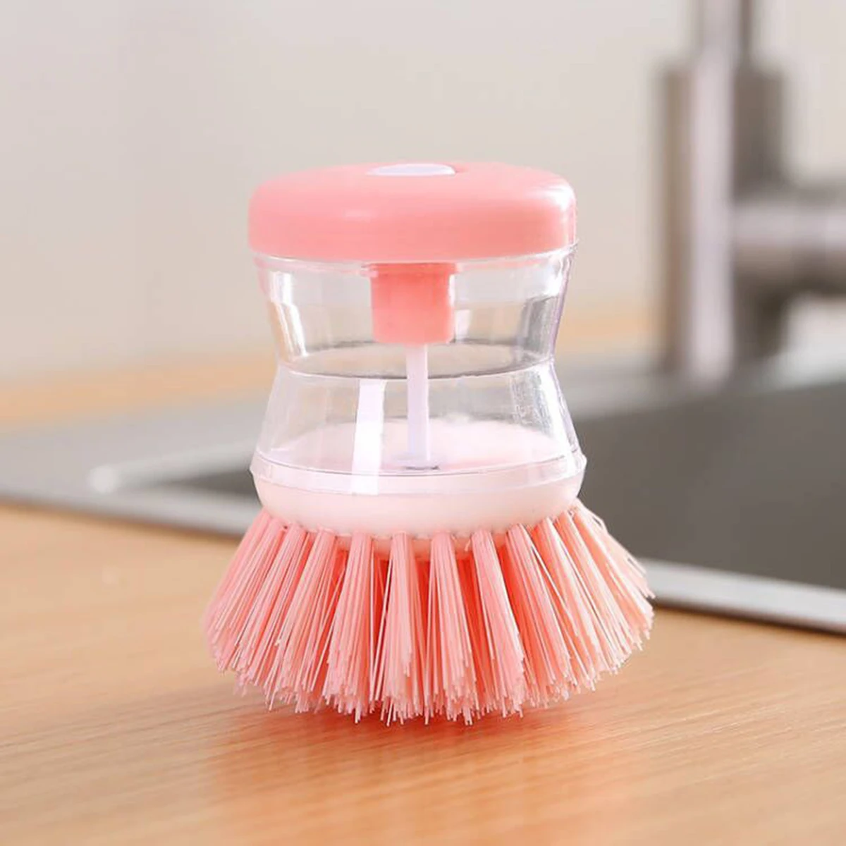 Washing Up Brush No Dirty Hands Brush Detergent Dispenser Round Mushroom Brush Kitchen Brush Washing Up Brush Kitchen