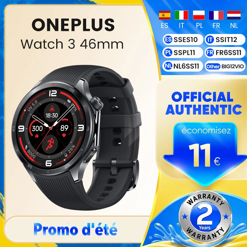 Global Version OnePlus Watch 3 Smart Watch 1.50inches LTPO AMOLED Display Snapdragon W5 Processor Dual Frequency GPS Wear OS