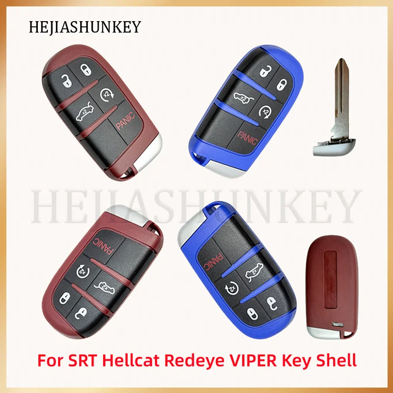 

5 Button Remote Key Shell Fob Case For Dodge Viper Challenger SRT Hellcat Redeye Widebody Scat Pack 392 HEMI Daytona Trackhawk