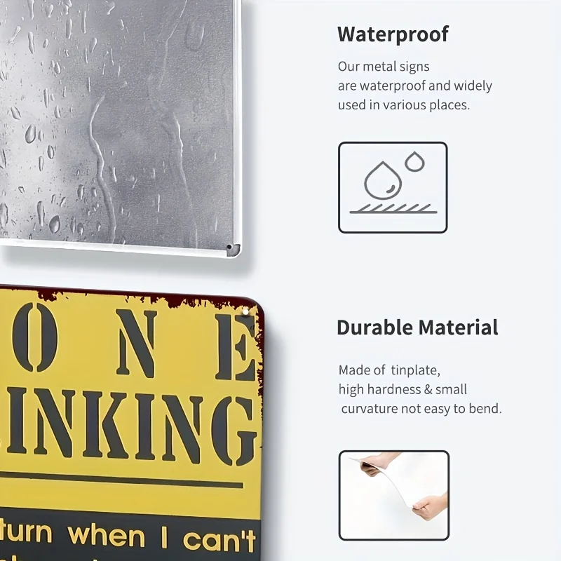 Letrero de bienvenida Vintage para jardín de cerveza, decoración de lata de Metal de 11,81x7,87 pulgadas con reglas de cerveza humorísticas, arte de pared de Bar para cueva de hombre, H, 6 uds.