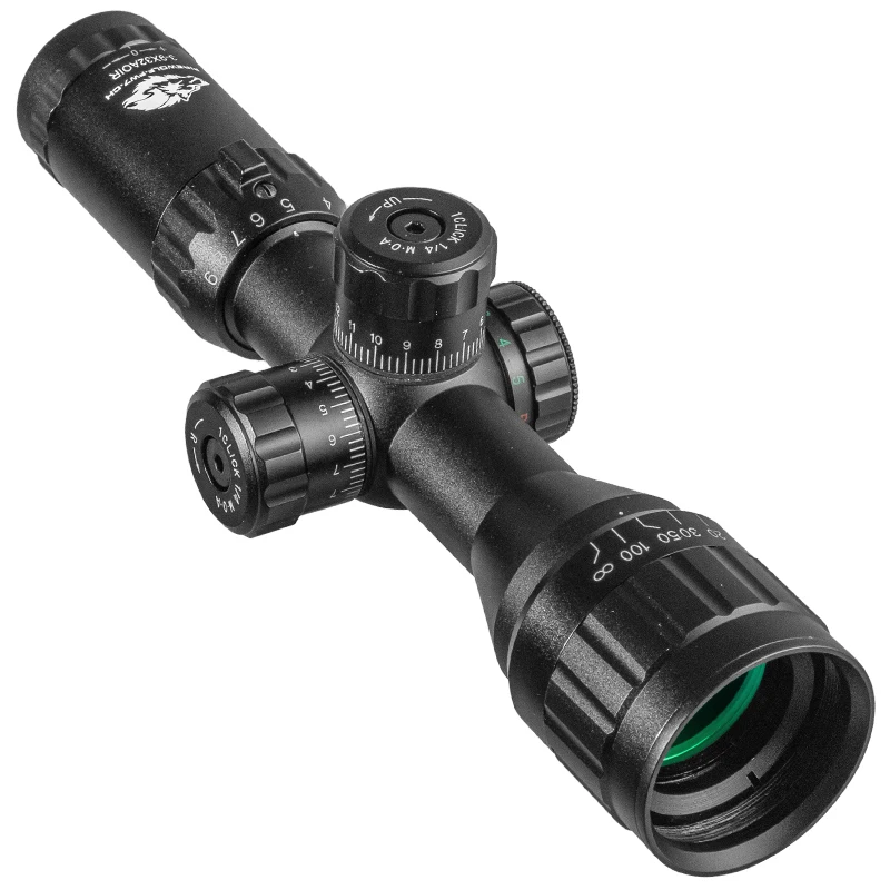 FIRE WOLF  3-9X32 Rifle Scope with Red Green Illuminated Cross  Hunting Tactical Optical Scope Range Air Gun Pocket Mirror Sight