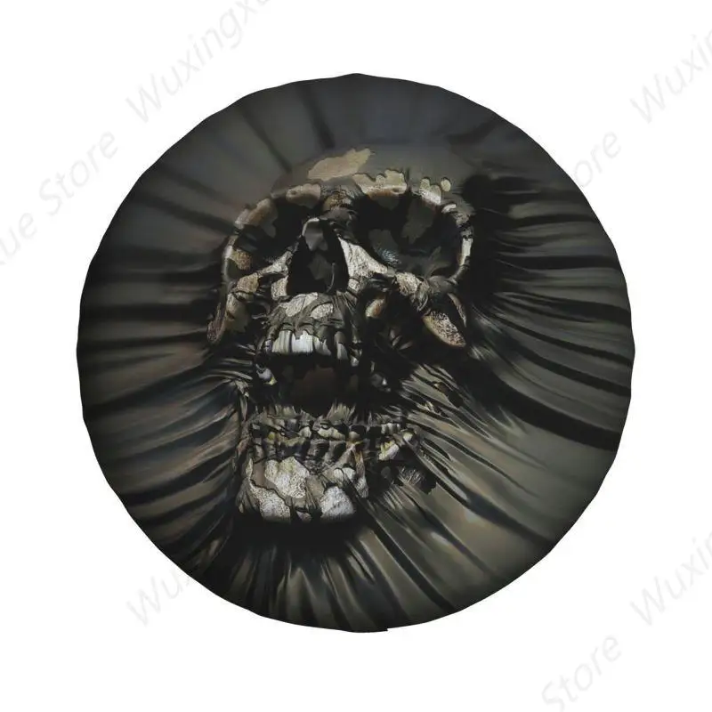 Custom Horror Skull Wrap Tire Cover 4WD 4x4 SUV Gothic Death Skeleton Spare Wheel Protector for Honda CRV 14