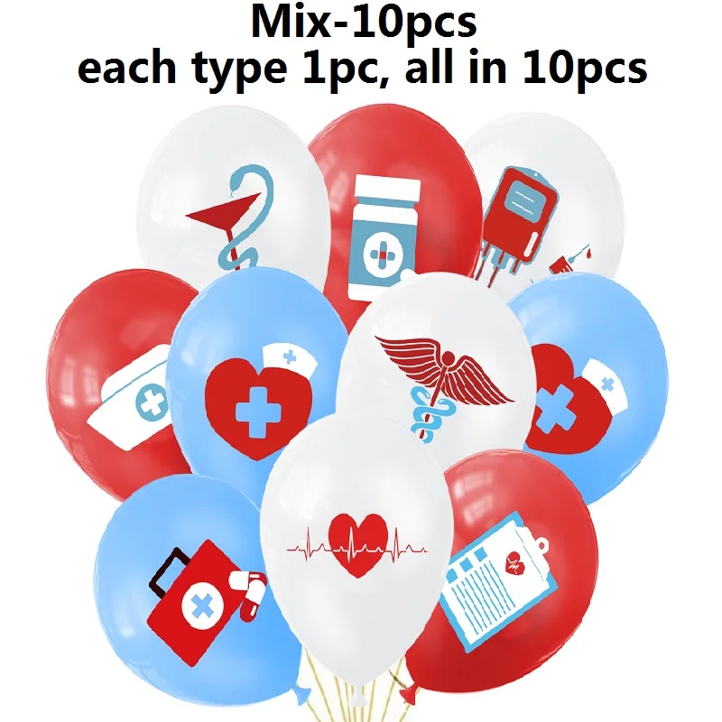 10pcs Doctor Nurse Day Theme Party Decoration Hospital Staff Party Decoration Nurse Balloon