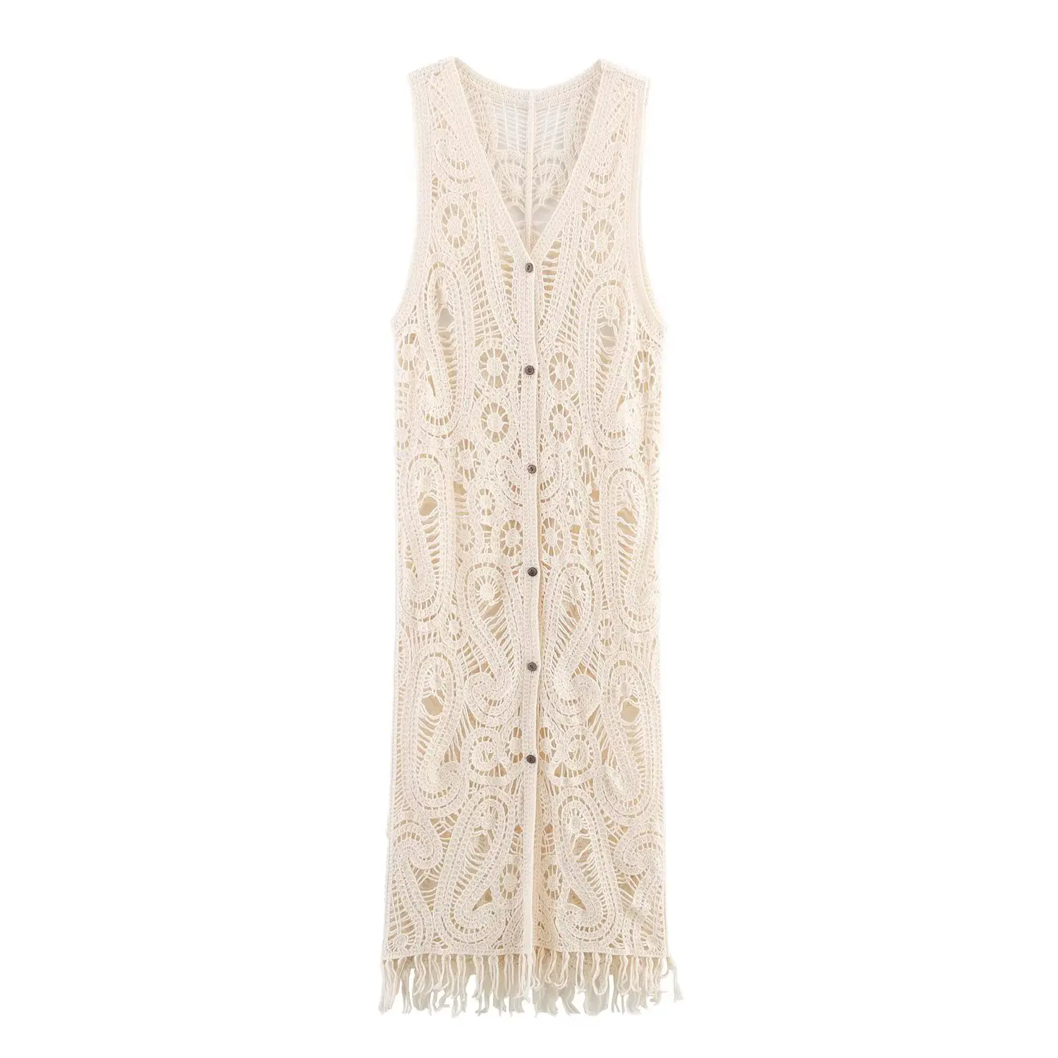

Korejepo New Women Clothing European American Style Casual Fashion Versatile Tassel Side Length Knitted Long Cardigan