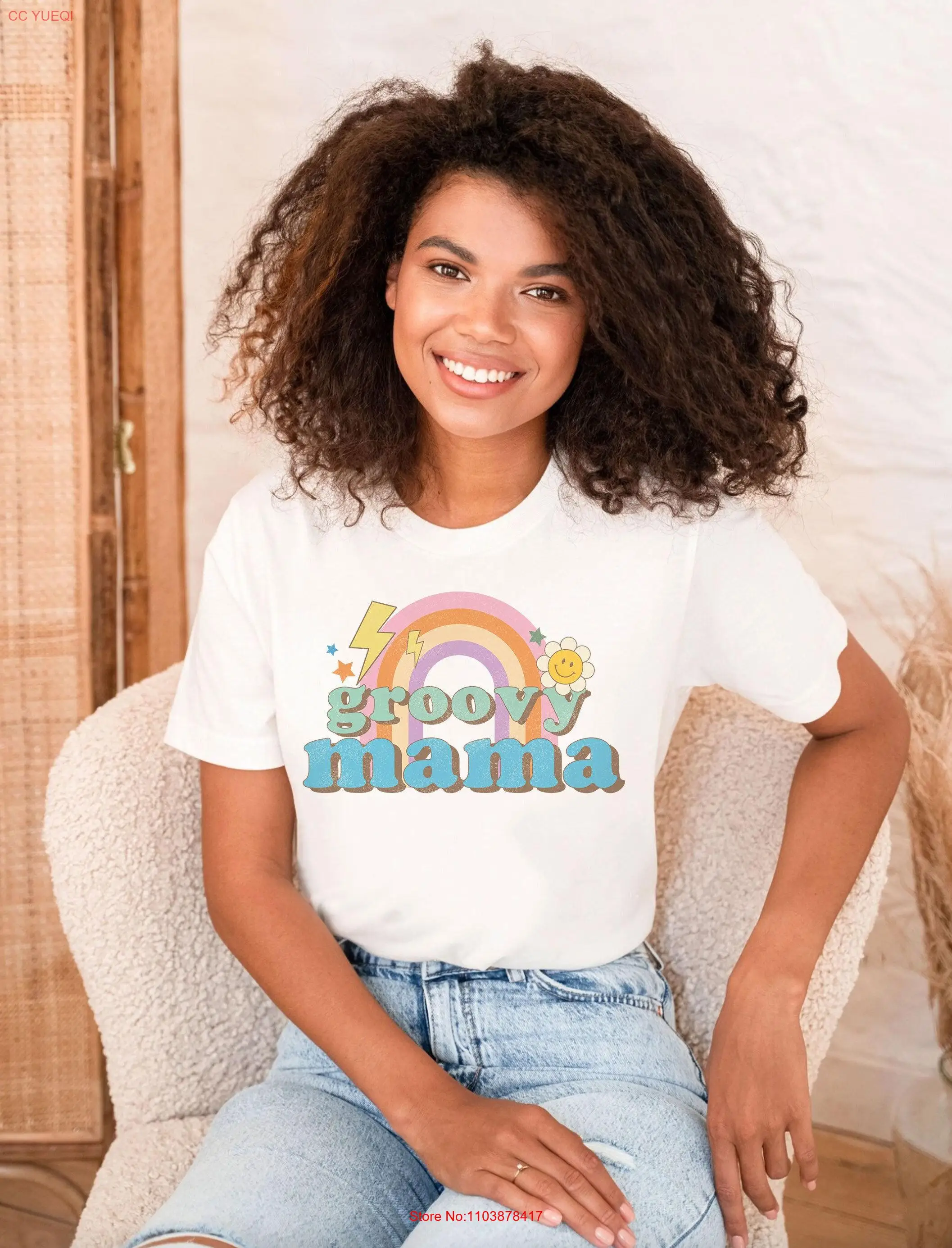 Женская футболка Groovy Mama в стиле ретро с яркими цветочными ромашками, уникальная забавная футболка ко Дню матери с длинными или короткими рукавами