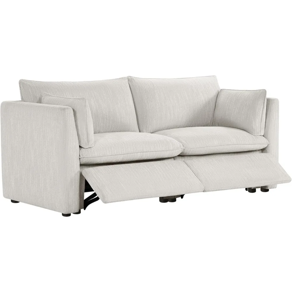 Loveseat Sofa, Comfty Feather Reclining Sectional, FSC Certified Modern Reclining Cloud Couch for Living Room