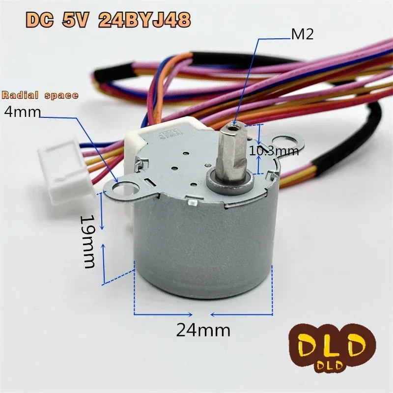 DC 5V 24BYJ48 Micro Gear Stepper Reduction Motor 4-Phase 5-Wire 64:1 Reduction Ratio for Arduino/Camera Monitoring