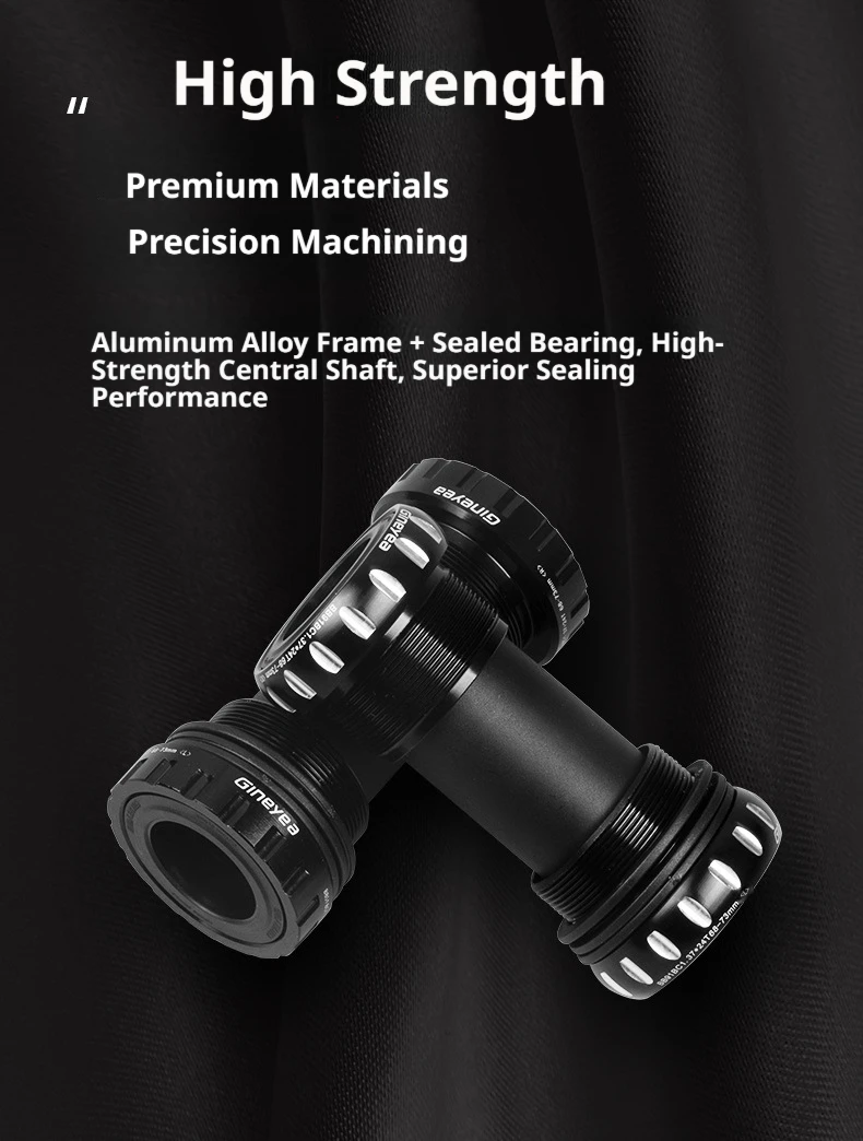 Gineyea BSA Tretlager mit Keramiklager, 24mm 29mm Spindel, 68mm 73mm 100mm 120mm für MTB und Rennräder – Detail 3