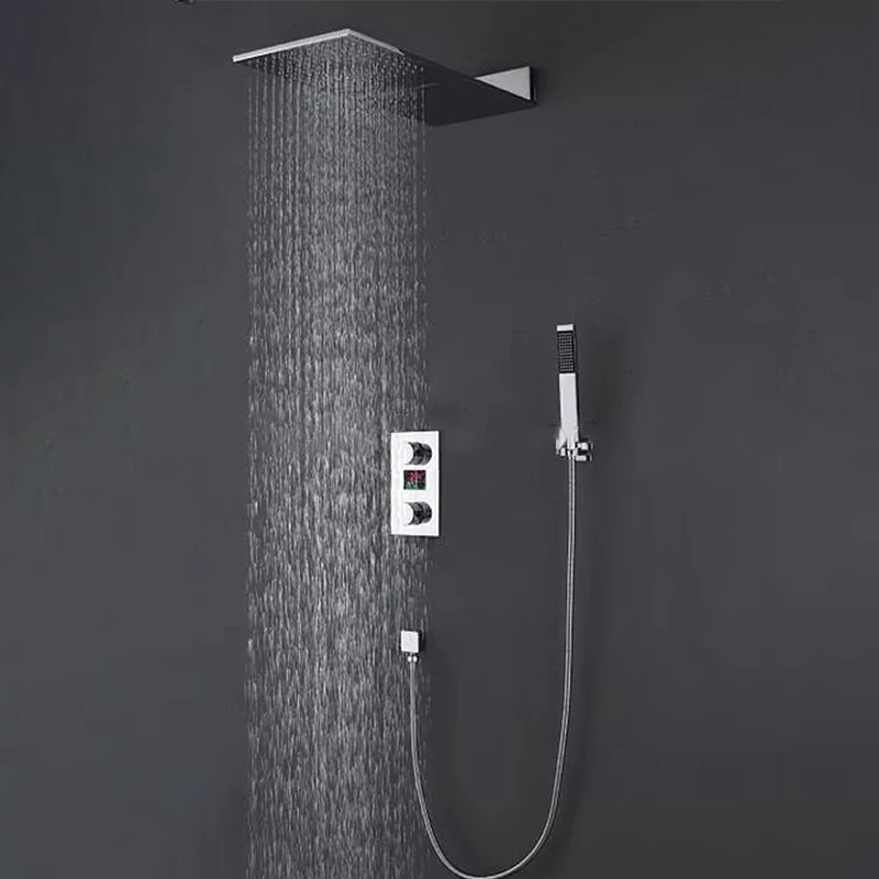 

Hot Sale Wall Mounted Waterfall Chrome Shower Set
