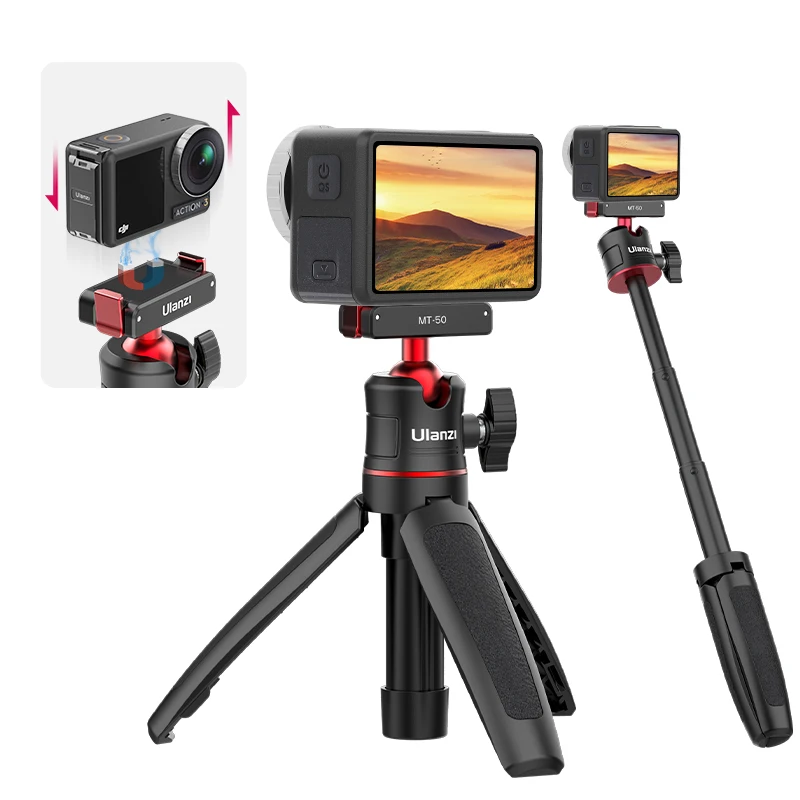 Ulanzi MT-50 magnetisches Schnell verschluss stativ für dji osmo action 3 ausziehbarer Stativ kugel kopf für dji action 3 Zubehör