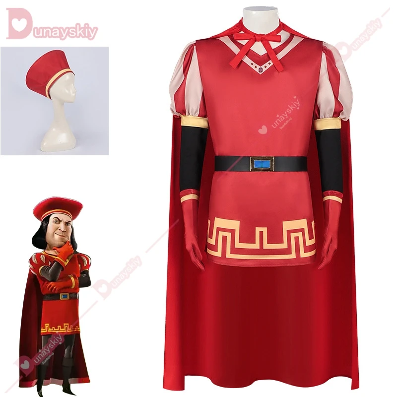 

2024NEW Lord Farquaad костюмы для косплея для мужчин, взрослых, детей, размер, костюмы на Хэллоуин, Шрек, косплей, ролевые игры, вечерние для детей