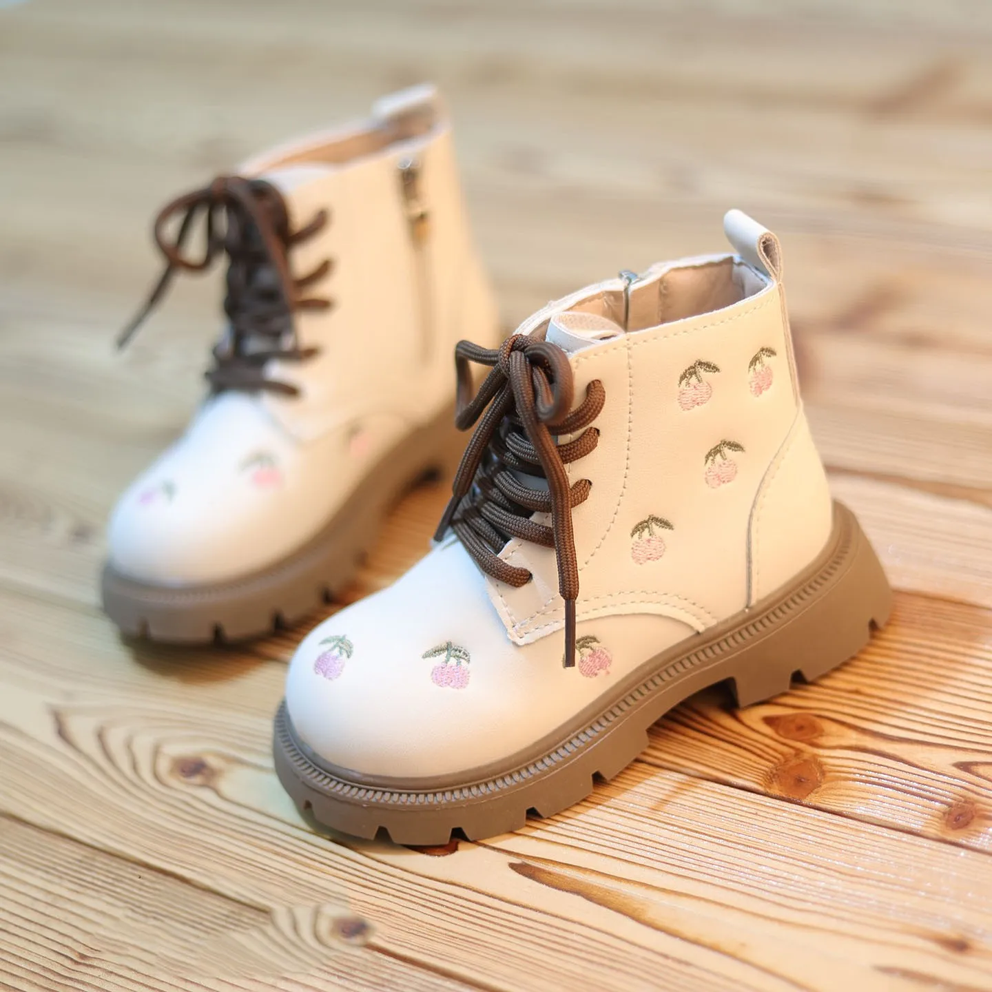 Girls Ankle Boot Sweet Fashion Embroider Children fall Winter Warm Cotton Leather Boots Causal Kid Toddler Princess Single Boots