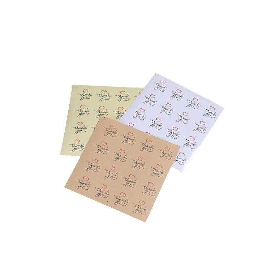 160 PCS/lot NEW Vintage Kraft Thank You with Heart Label Stickers For Gift Tag For Handmade Products DIY Multifunctional Retail