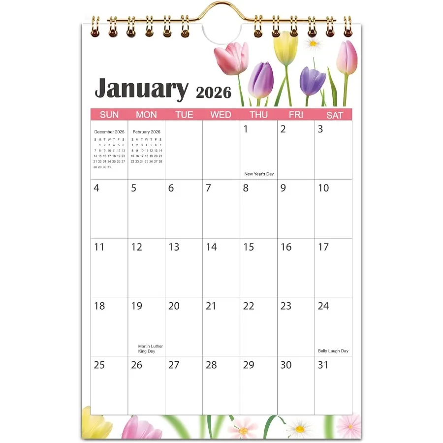 تقويم صغير 2026-2027 تقويم حائط صغير لمدة 18 شهرًا من يناير 2026 إلى يونيو 2027 5.5 بوصة × 8.5 بوصة 2026 تقويم صغير للمكتب