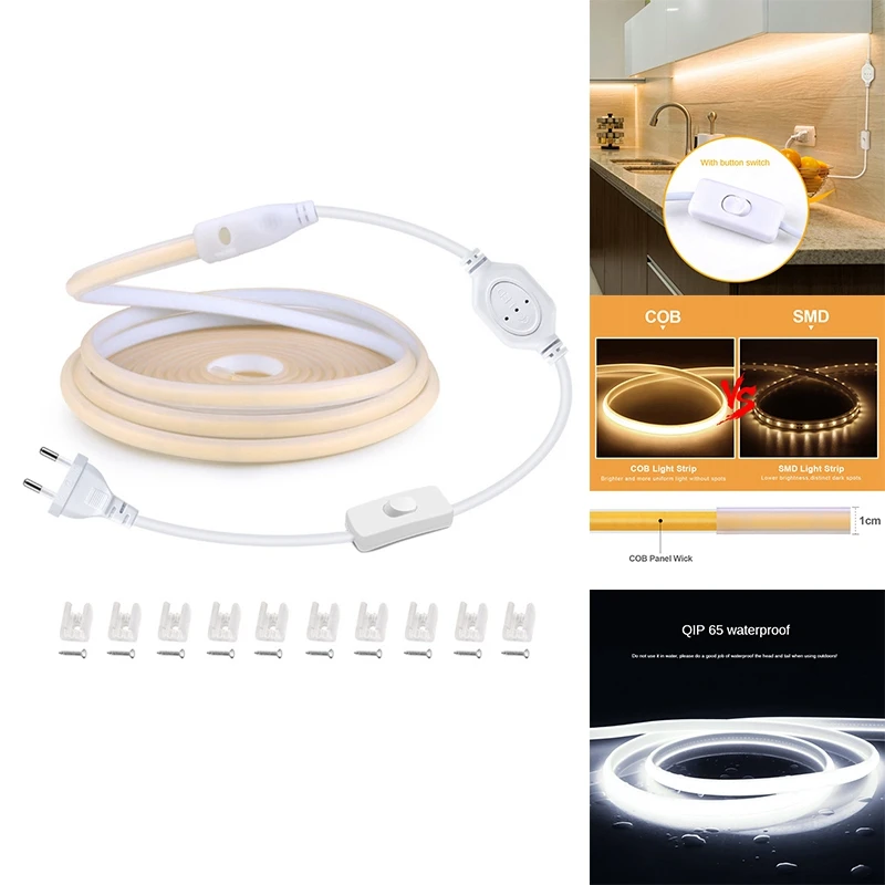 

Makeup Mirror LED Backlight Lighting COB Strip Lights Vanity Lights Bathroom Dressing Table Room EU Plug