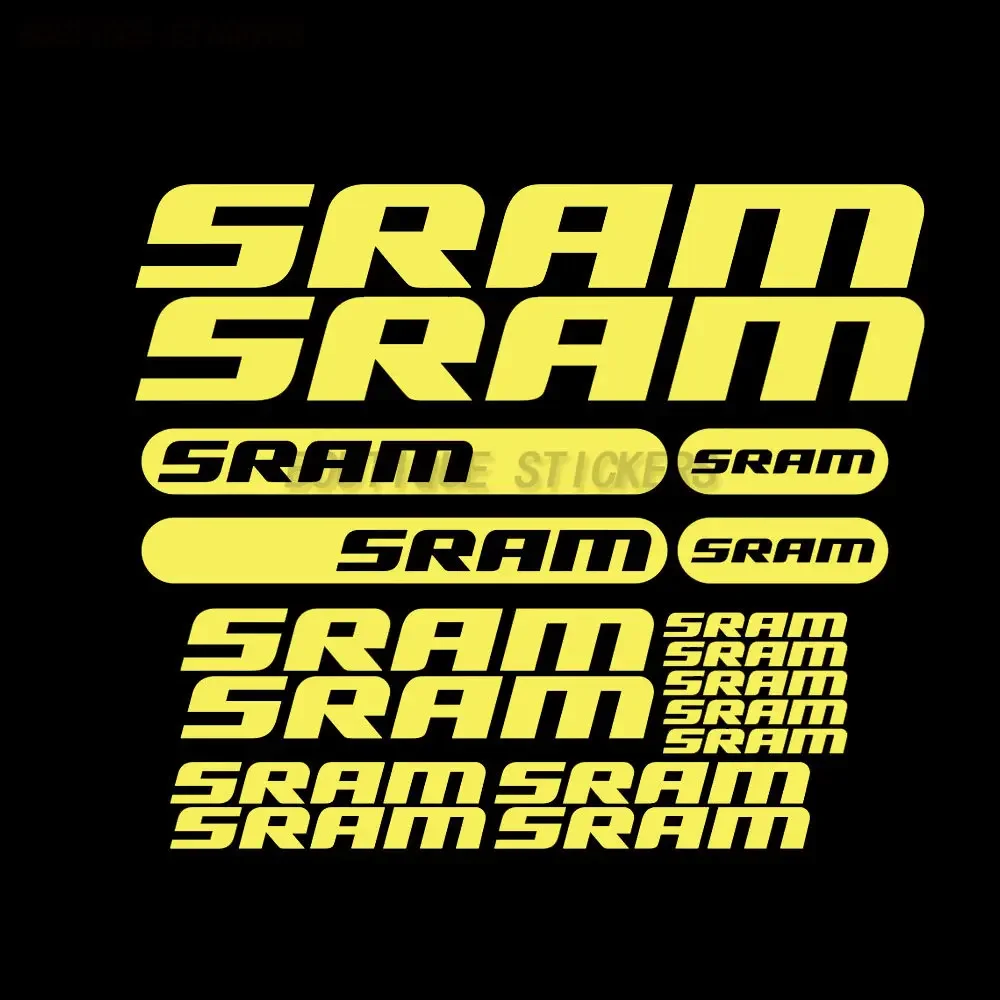 مجموعة رائعة 17 ملصقات SRAM ملصقات فينيل مقاومة للماء ملصقات السيارات والدراجات النارية والدراجات الجبلية
