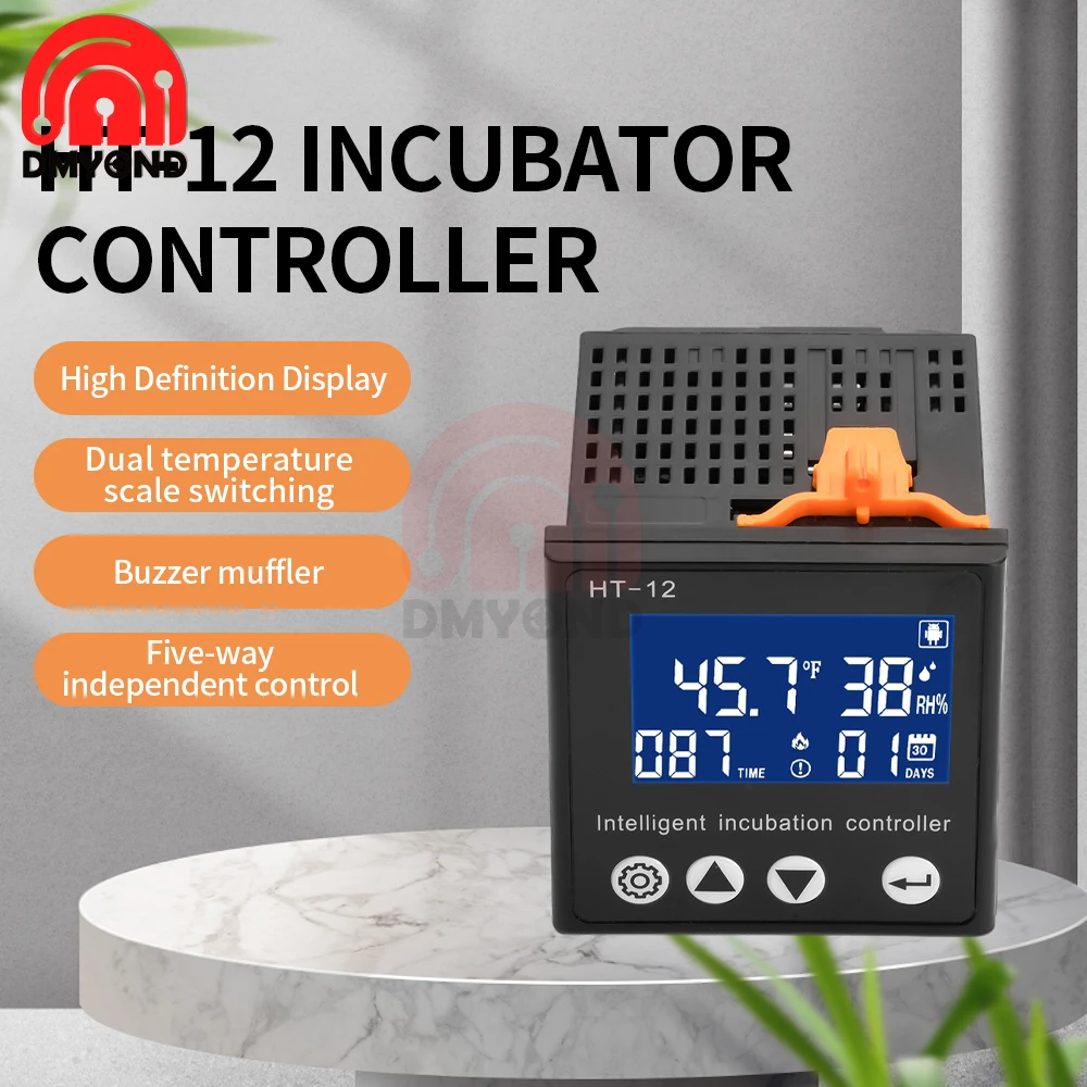 30~39.5℃ HT-12 Temperature Controller Thermostat LCD Display Temperature and Humidity Controller Smart Incubator 0~99%RH