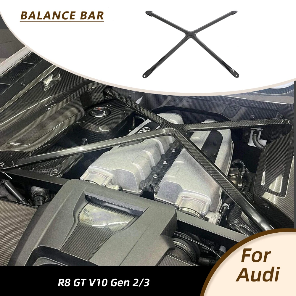 Motorstabilisierungsgurte für Audi R8 V10 RWD 2016-2024: Stabilisierungsstange, Anti-Roll-Stabilitätsverstärkung, Rahmen, Racing-Karosserie-Kits aus Trockencarbon