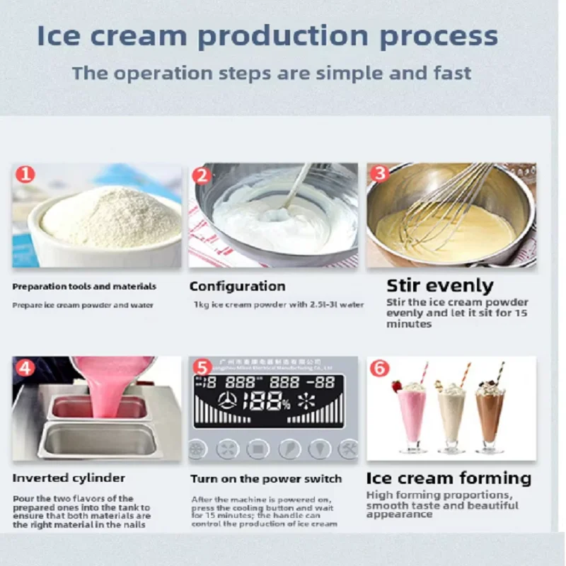 Automatic Commercial Professional Single Head Soft Biscuit Freezer Robot Ice Cream Machine