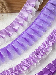 5Meters Elegant Party Dresses 2024 Purple Lace For Diy Pleated Lace Ribbons Trim Needlework Decoration Apparel Sewing Supplies