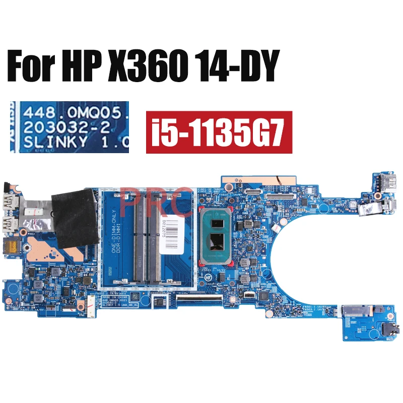 For HP X360 14-DY Laptop Motherboard 203032-2 i3-1125G4 i5-1135G7