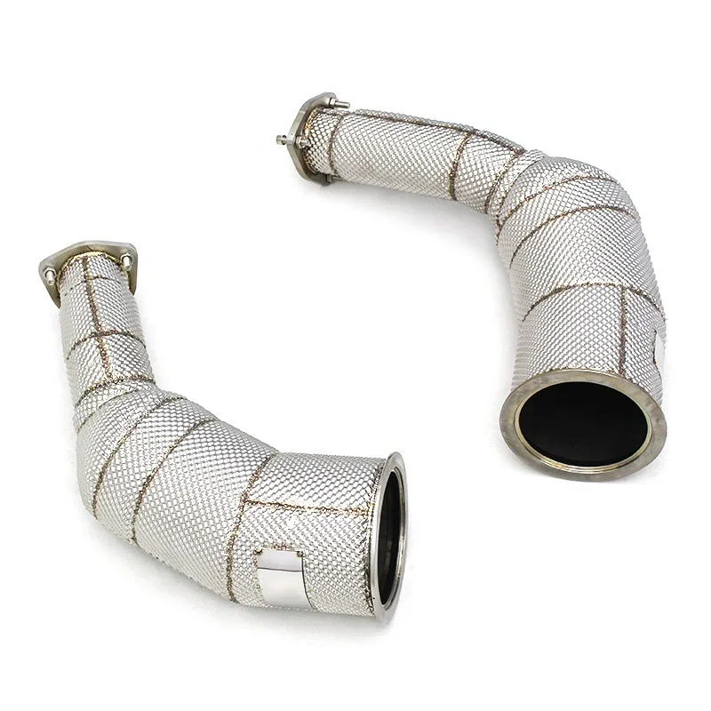 

Head Section High flow Pipes branch downpipe Exhaust Pipe with catalyst For Audi RS6 C8 4.0T 2021-2023