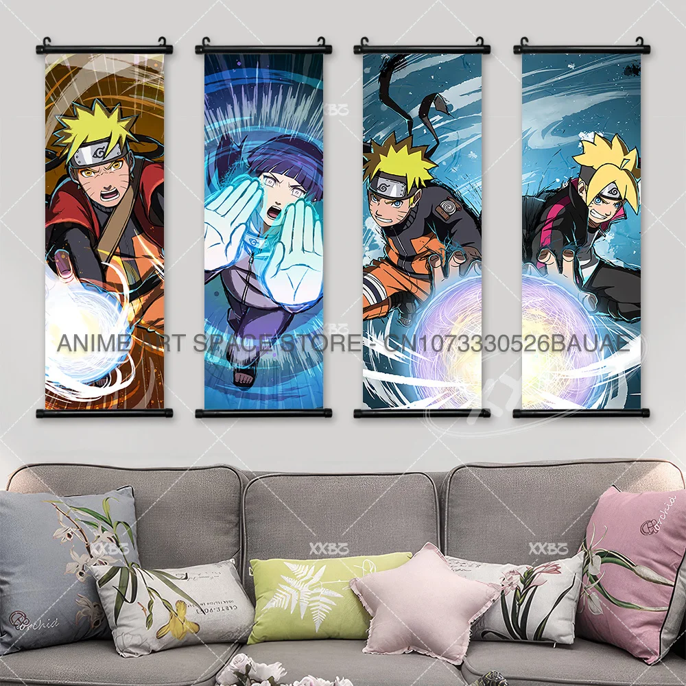 Naruto Hanging Painting Boruto Wall Artwork Uchiha Sasuke Scrolls Picture Jiraiya Anime Poster HSarada Home Decoration Pain Gift