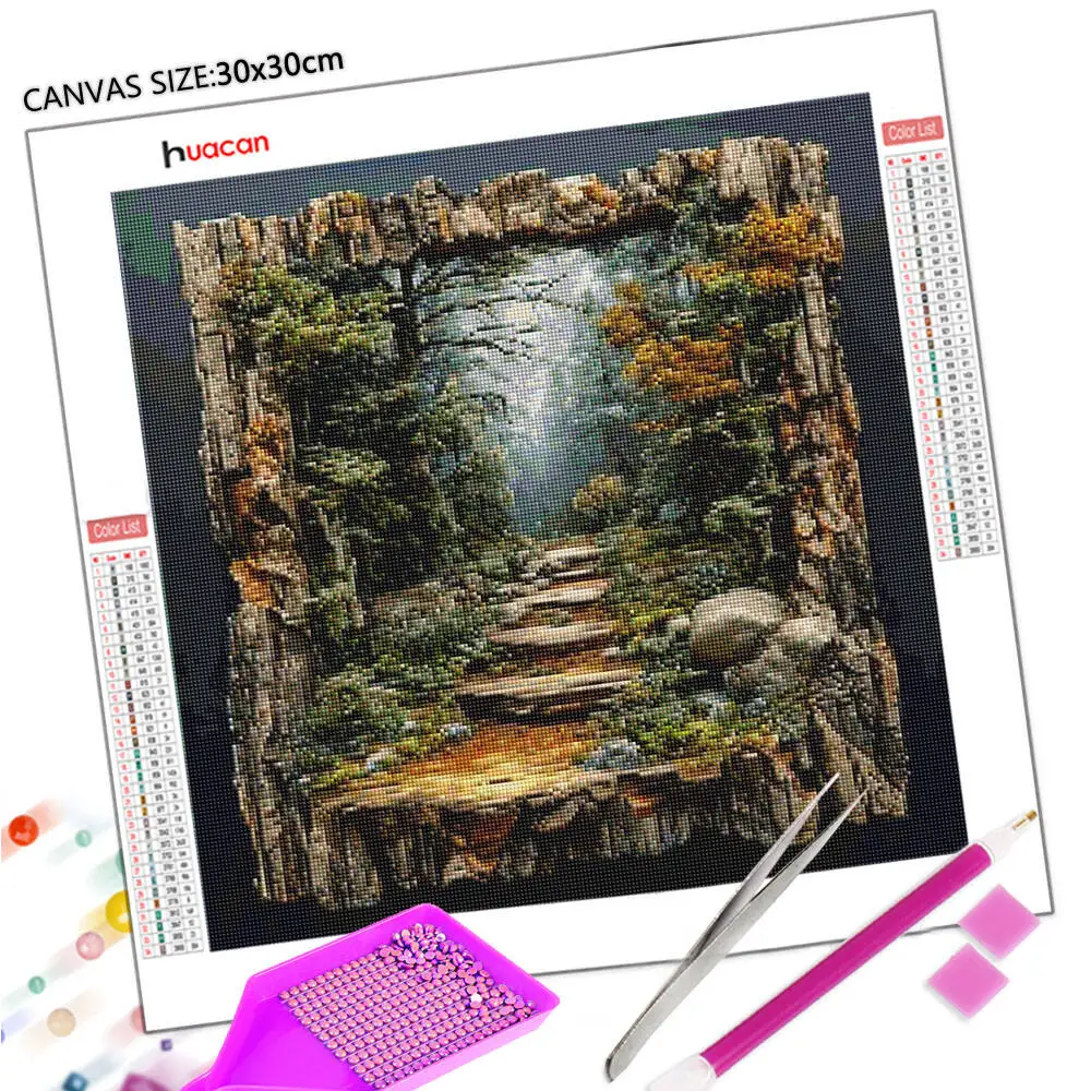 Huacan 2025 مجموعة جديدة لوحات الماس دولفين السماء الماس التطريز البحر الغروب فسيفساء لوحات الديكور الفنية