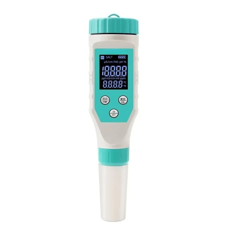 7 in 1 Digital Water Quality Tester pH TDS EC ORP Salinity Chlorine Temperature Meter for Pool Spa Marine Aquarium Drinking