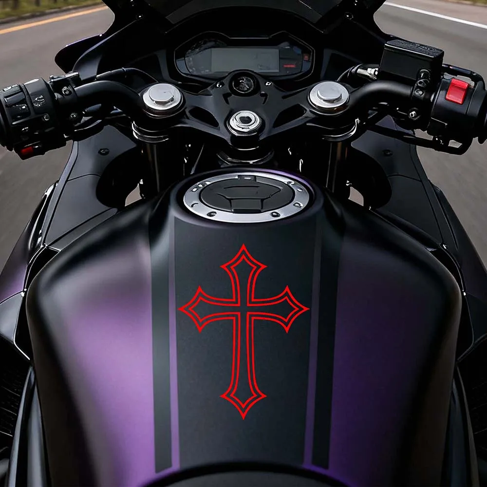 2pcs Creative Cross Motocycle Stickers for Motorbike Fairing Helmet Tailbox Fuel Tank Car Windows Scooter Universal Vinyl Decals