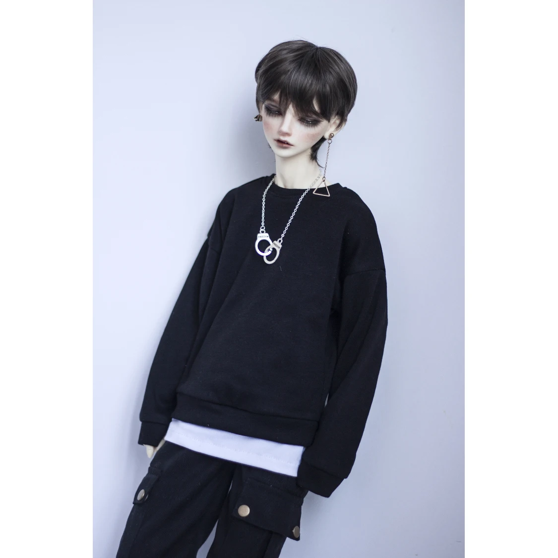 Boneca bjd casaco preto roupas esportivas com capuz para masculino 1/4 1/3 sd17 70cm 17 "24" de altura msd sd dk dz aod heduoep