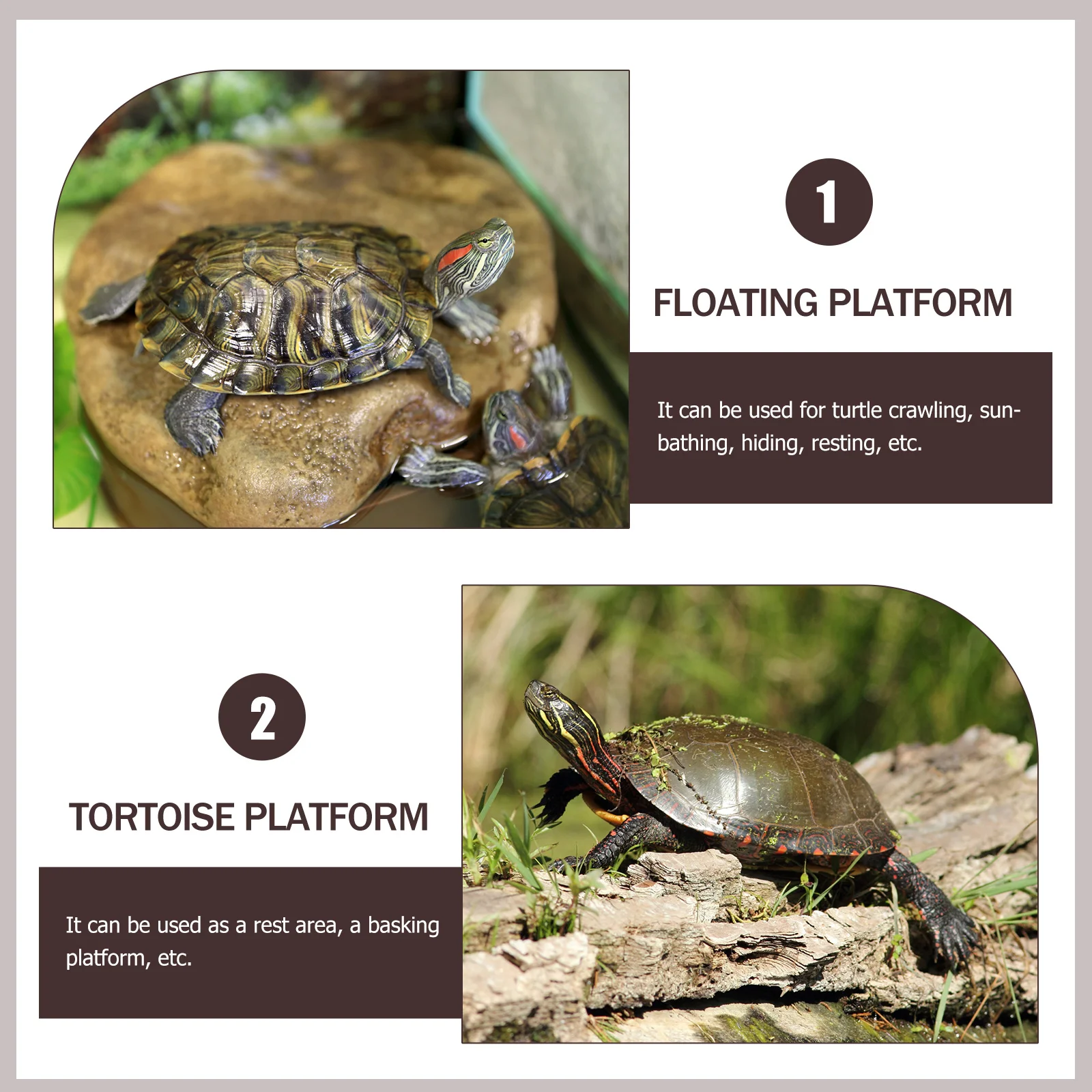 

Turtle Basking Platform Abs Plastic Resting Stone For Reptile Climbing Sunbathing Ramp Pet Supplies Aquarium Terrace Tortoise