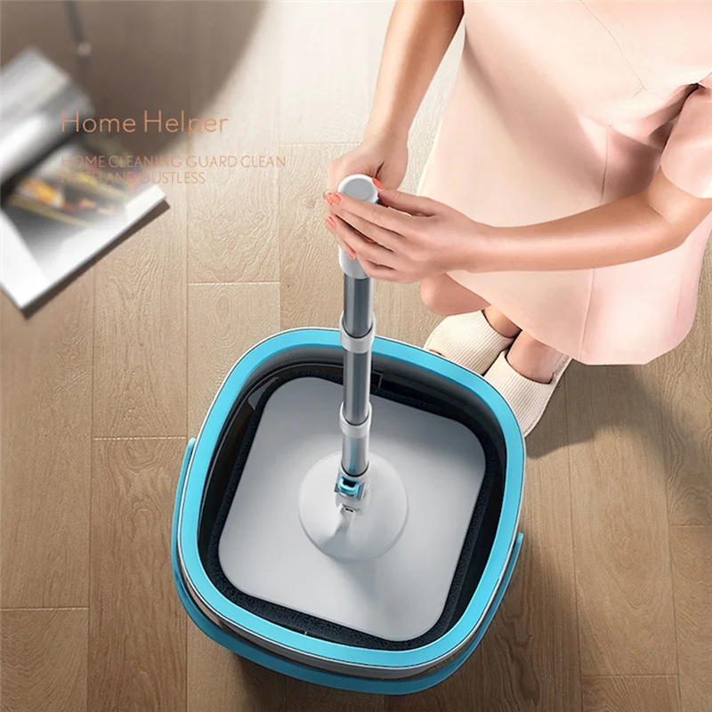 AB08-Microfiber Lazy No Hand Washing Floor Floating Mops Household Cleaning Tools Clean Water Sewage Separation With Bucket