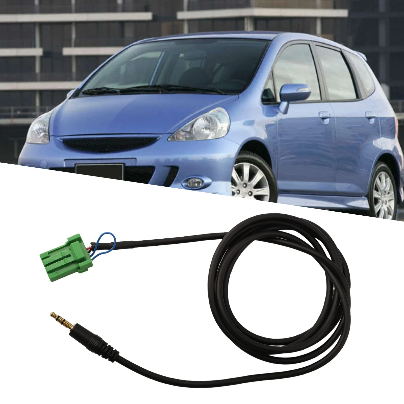 150CM 12V 6Pin AUX Audio Extension Cable Car 3.5mm Male AUX-IN Socket Audio Cable For Honda For Jazz For Fit 2002-2006