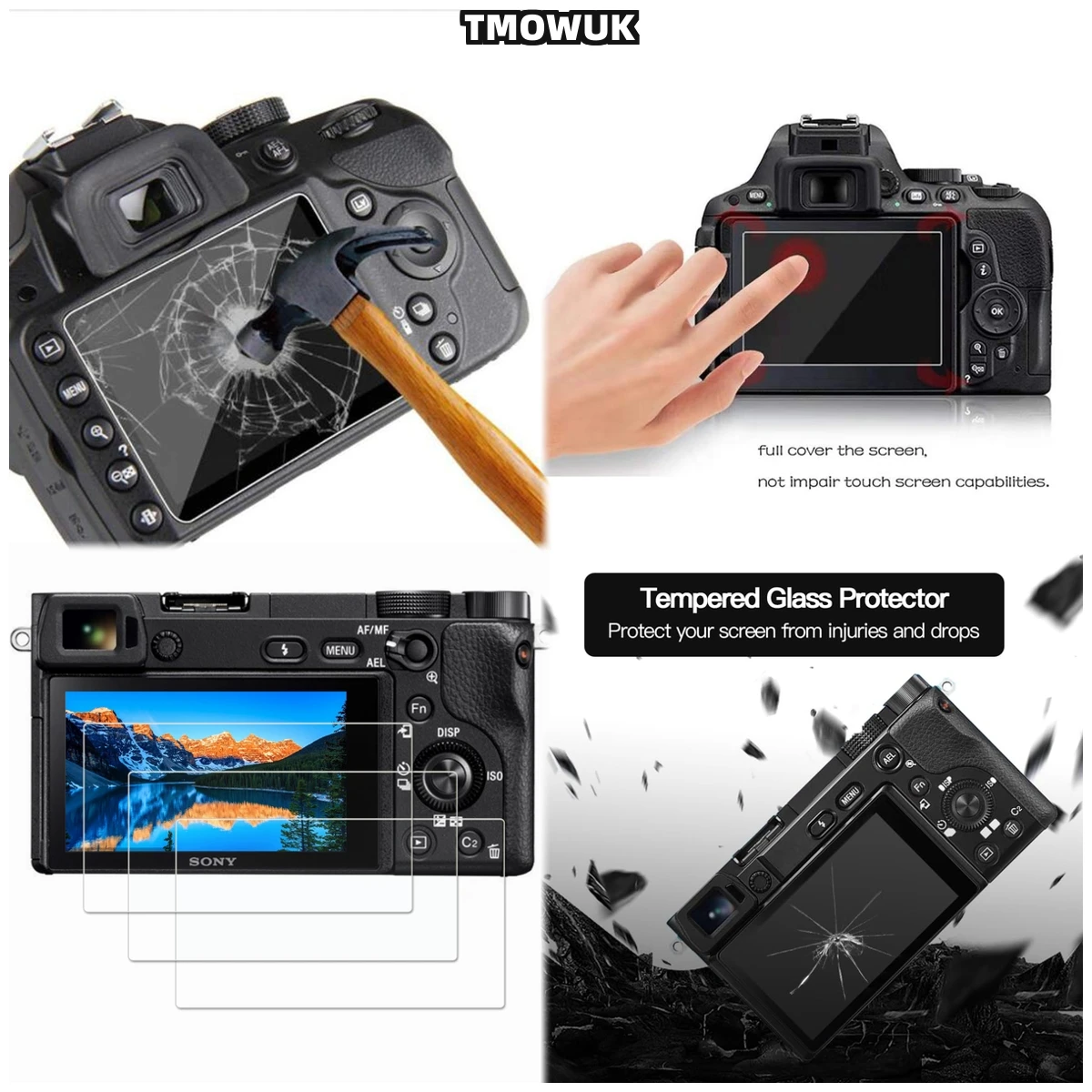 

9H Hardness HD Clear Screen Protector For Sony Alpha A6600 A6000 A6100 A6300 A6400 A5000 NEX-7/6/5/5N/5T/5R/3 – Anti-Scratch, Bu