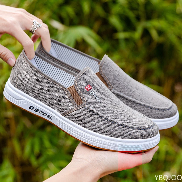 Men s shoes are breathable and light old Beijing cloth shoes men s low top canvas shoes and lazy work shoes 2023 AliExpress 322