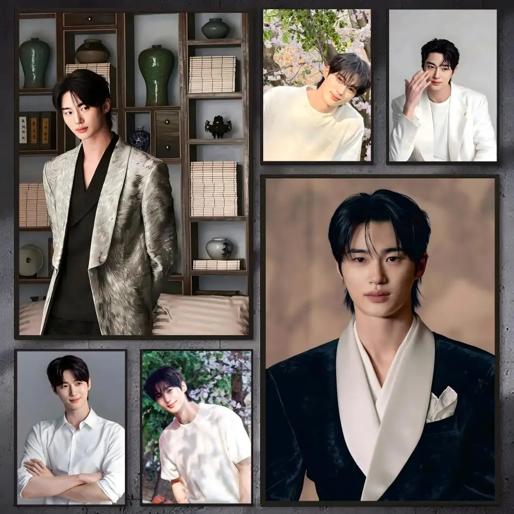 Actor Byeon Woo-seok Poster Self-adhesive Waterproof Paper Sticker Coffee House Bar Room Wall Decor