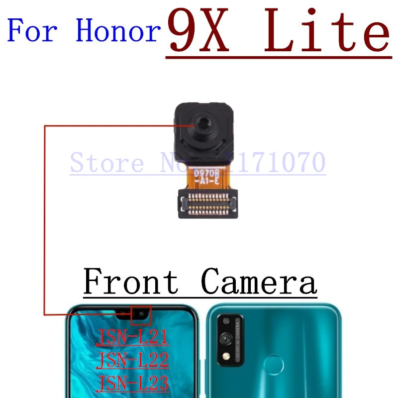 Original For Huawei Honor 9X Lite Front Rear View Back Up Camera Frontal Main Facing Small Camera Module Flex Cable Spare Parts