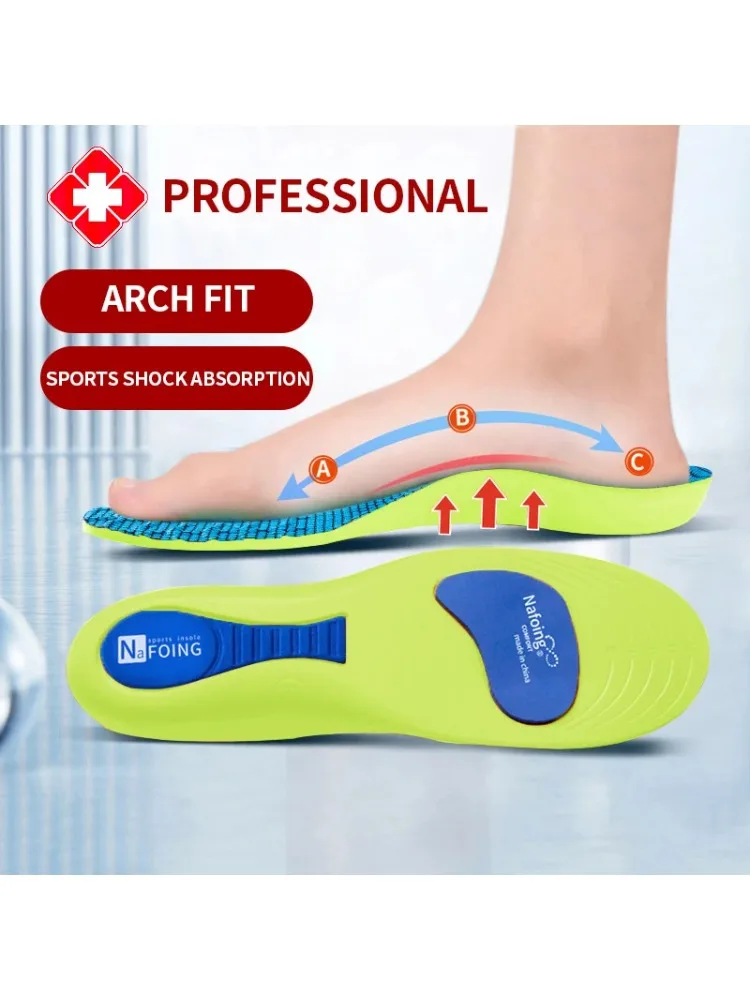 Orthopädische Einlegesohlen für Männer und Frauen, Fußgewölbestütze, Plantarfasziitis, stoßdämpfende Sport-Schuheinlagen, Schmerzlinderung, Lauf- und Gehsohlen