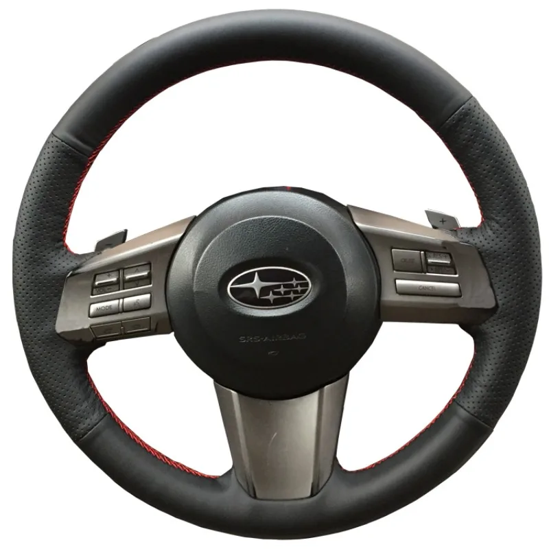 

For Subaru Outback, Forester, XV, Legacy, Impreza, BRZ Genuine Leather Hand-Stitched Steering Wheel Cover