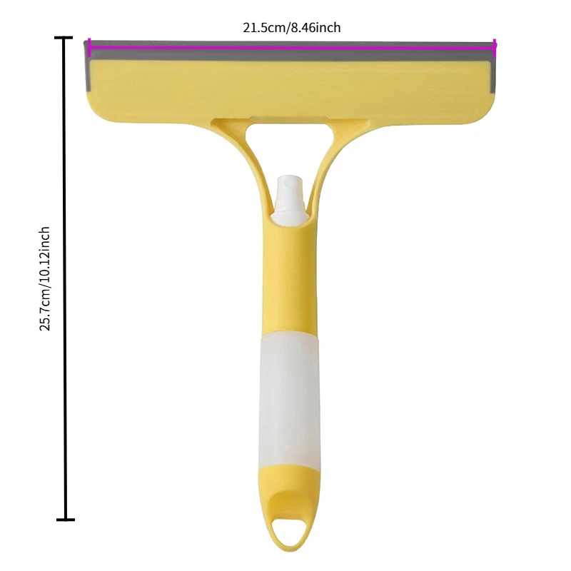 1PC Random Color Spray Glass Cleaner, 3-in-1 Press Spray Sponge Scrub Squeegee Wiper, One-Hand Efficient Window Cleaning Tool
