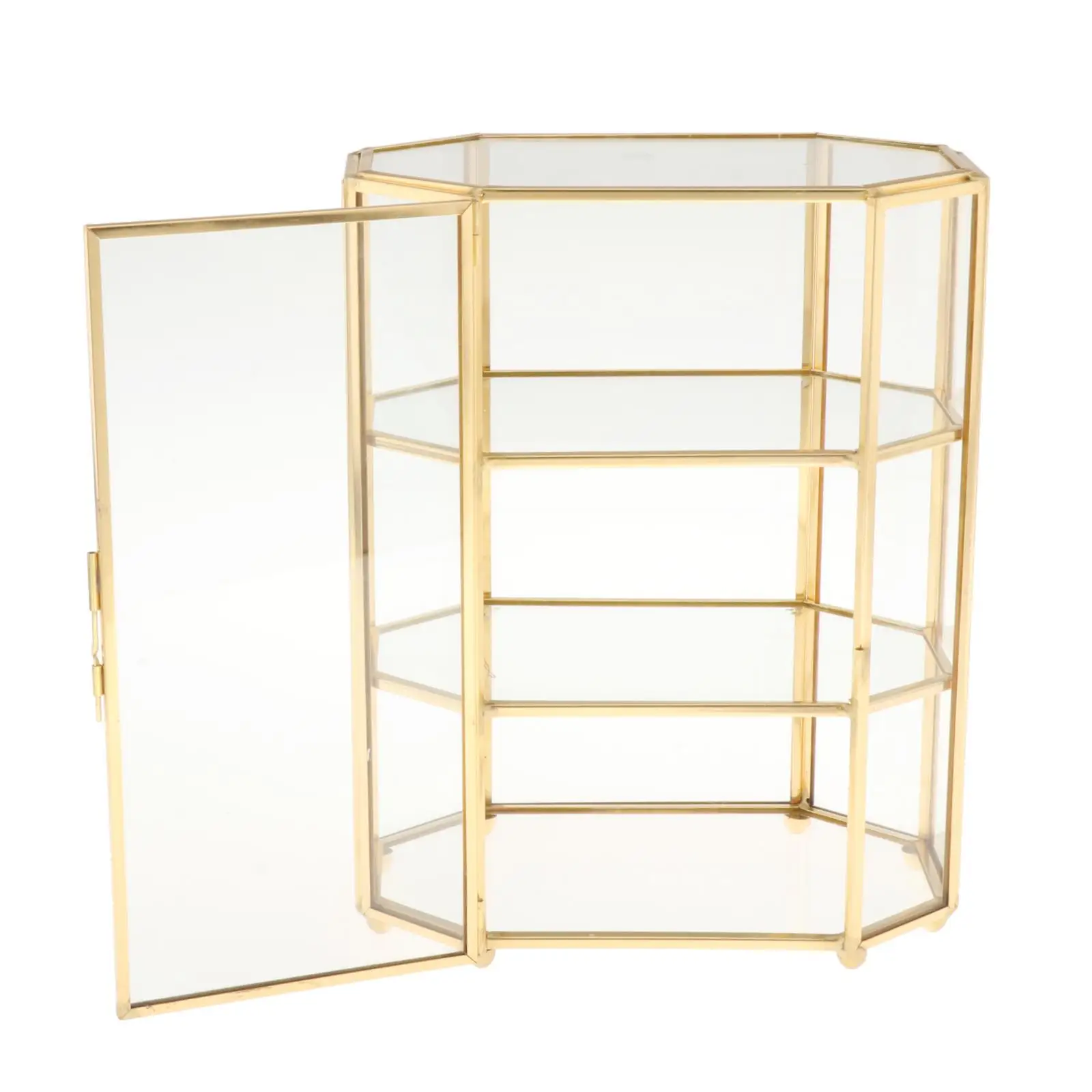 3-Tier Jewelry Trinket Glass Gold Box Keepsake Decorative  Holder  makeup storage box  mask for face women