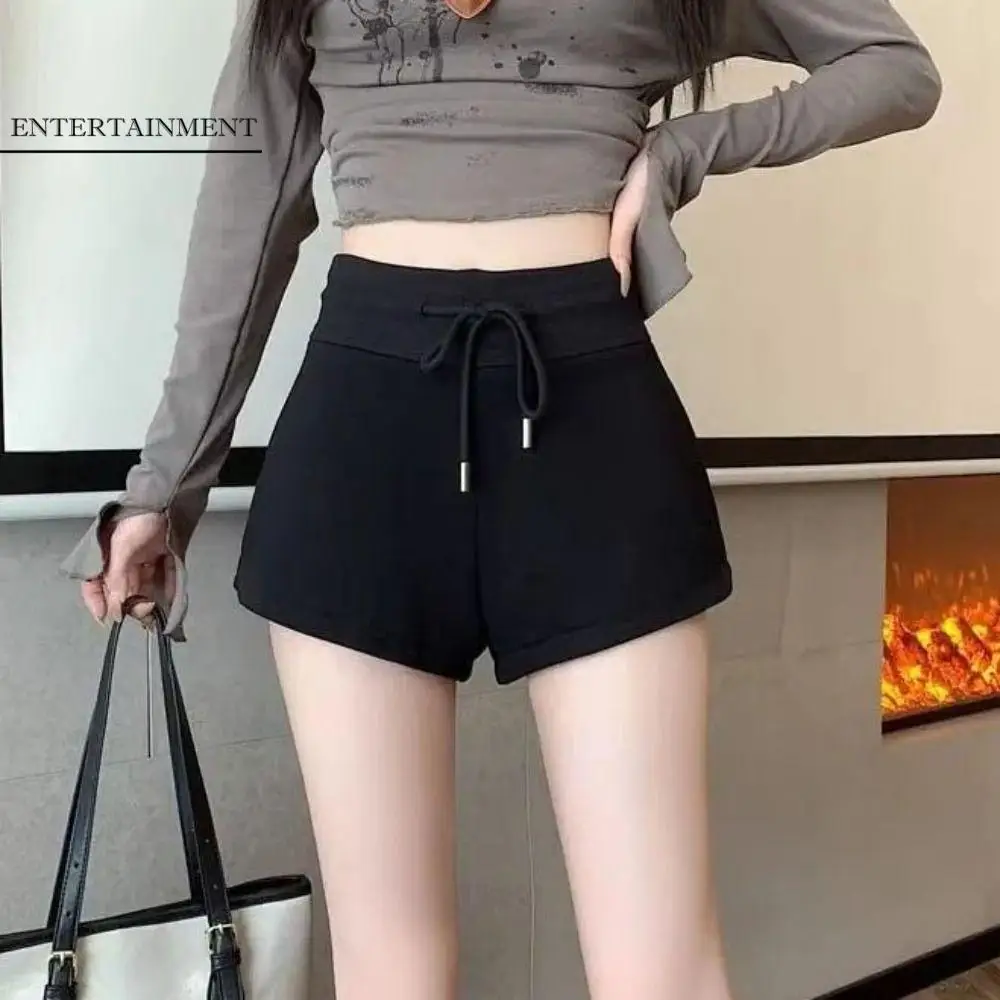 

Drawstring High Waist Shorts with Pockets Pajamas Pants Hot Woman Short Pants Slim Fit Trousers Summer Casual Shorts Office