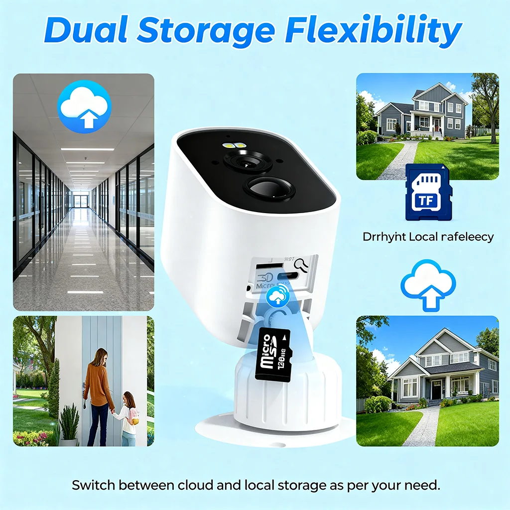 5MP Solar Security Camera Outdoor Wireless WiFi Battery icsee wifi camera Powered Color NightVision Human Detection Surveillance