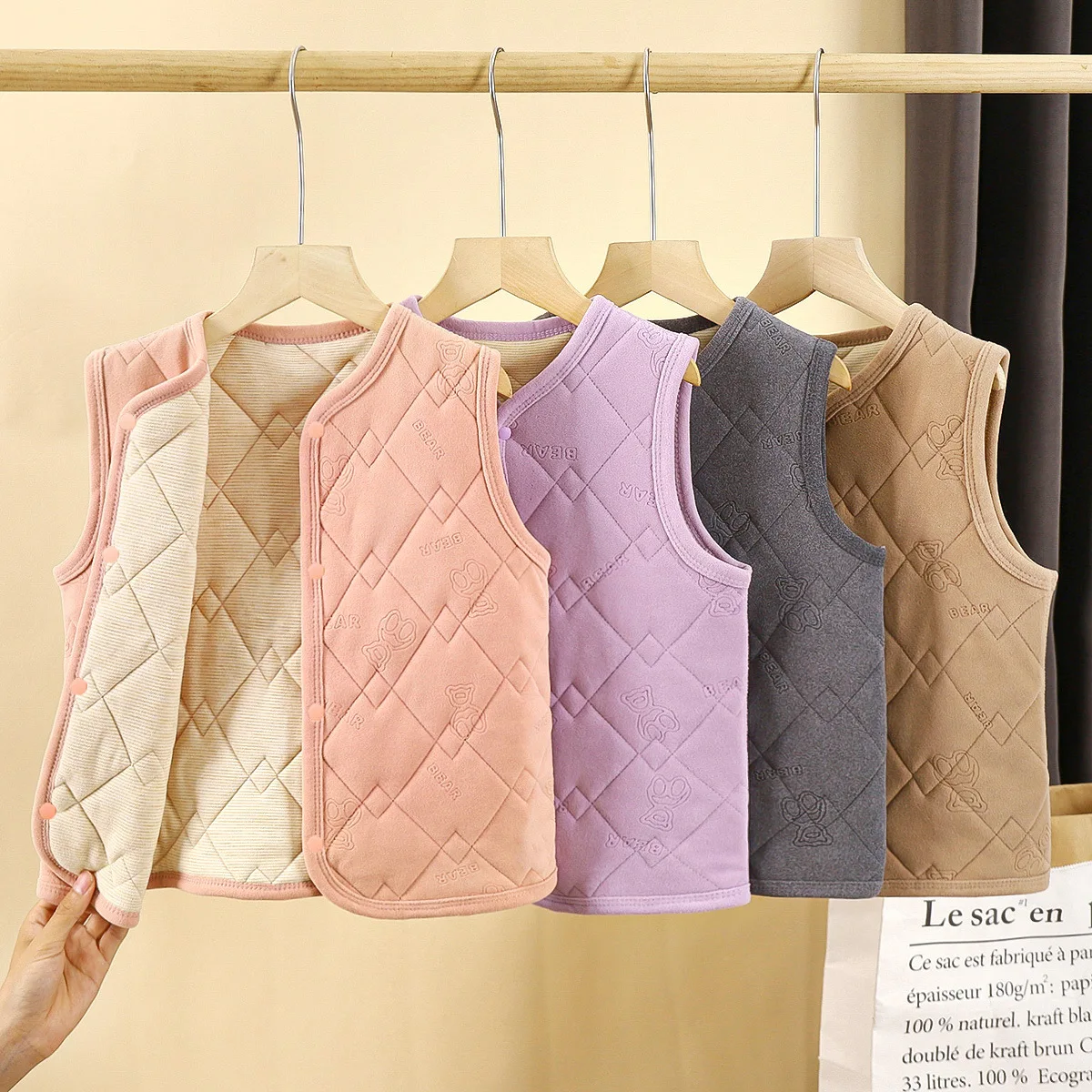 

4-9T autumn winter children kids boys girls fashion casual thick warm vest