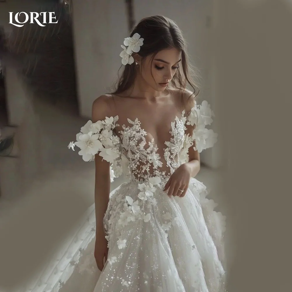 

LORIE Vintage Lace Short Mermaid Wedding Dress Pleats Ball Off Shoulder Corset Mini Bridal Gown Sweetheat Bride Gowns Customized