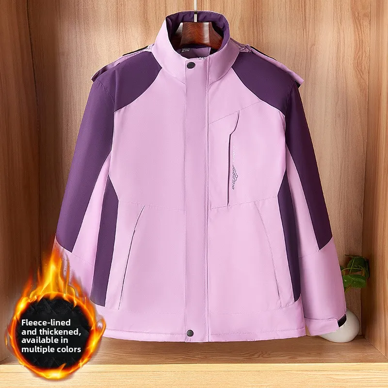 

Thiened Fce Winter Jaet Men's Workwear Cotton Coat with Hood Stand Fit Long Sve Outerwear for Cold Weather