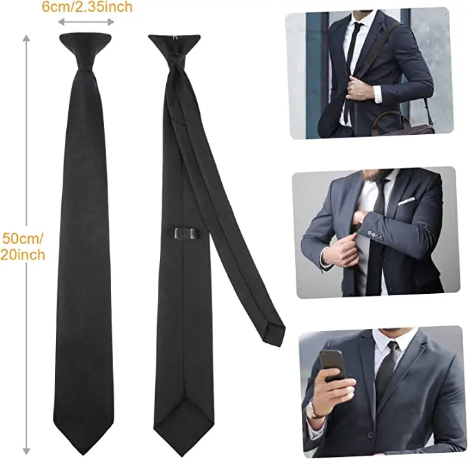 Men s Tie Washable Necktie with Zipper Lightweight Breathable Skin Friendly Neckwear for Office Party Birthday Gift